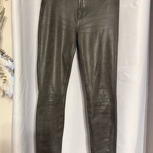 7 For All Mankind Shimmering Gray Snakeskin Like Pants